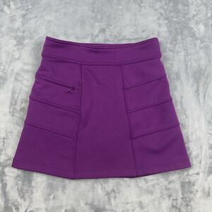 Athleta Blizzard Skirt Womens Size XXS Purple Fleece Lined Mini Pull On Stretch